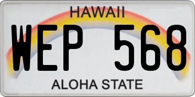 HI license plate WEP568