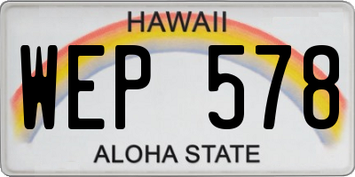 HI license plate WEP578