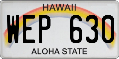 HI license plate WEP630
