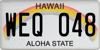 HI license plate WEQ048