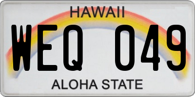 HI license plate WEQ049