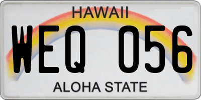HI license plate WEQ056