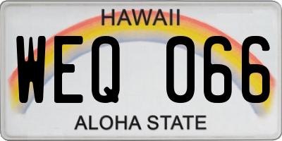 HI license plate WEQ066