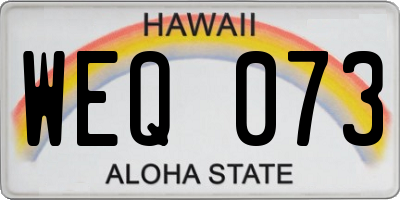 HI license plate WEQ073
