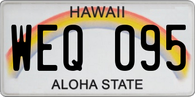 HI license plate WEQ095
