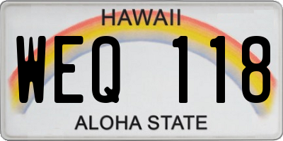 HI license plate WEQ118