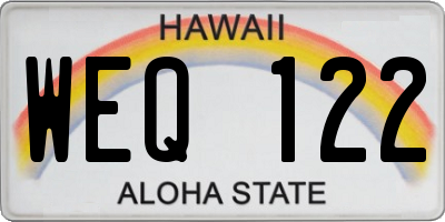 HI license plate WEQ122