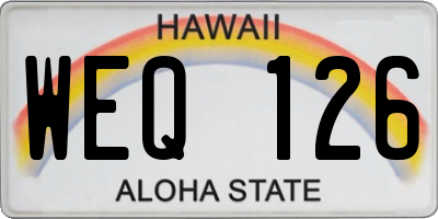 HI license plate WEQ126
