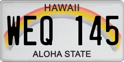 HI license plate WEQ145