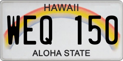 HI license plate WEQ150