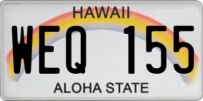 HI license plate WEQ155
