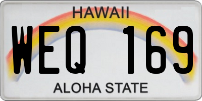 HI license plate WEQ169