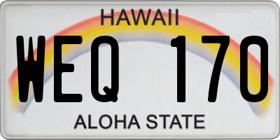 HI license plate WEQ170