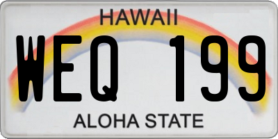 HI license plate WEQ199
