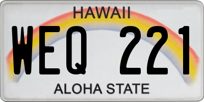 HI license plate WEQ221