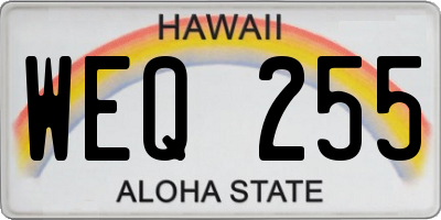 HI license plate WEQ255