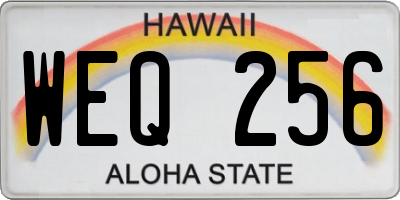 HI license plate WEQ256