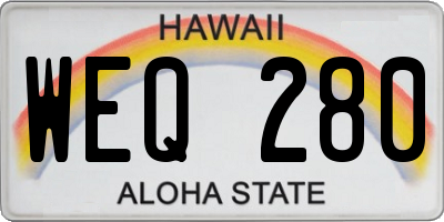 HI license plate WEQ280