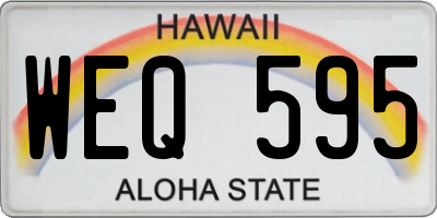 HI license plate WEQ595