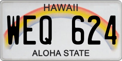 HI license plate WEQ624