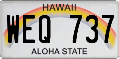 HI license plate WEQ737