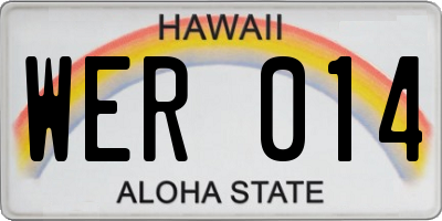 HI license plate WER014