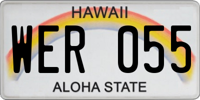 HI license plate WER055