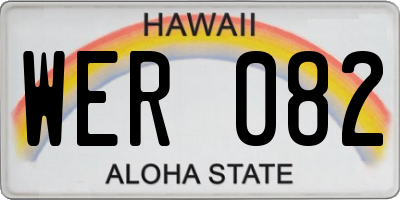 HI license plate WER082
