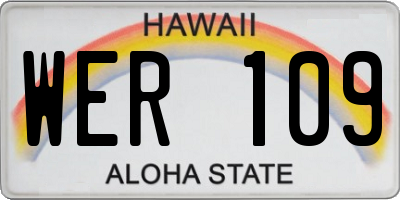 HI license plate WER109