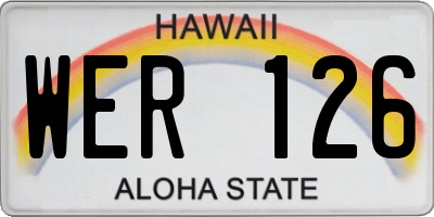 HI license plate WER126