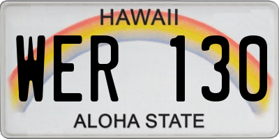 HI license plate WER130