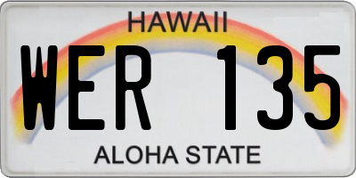 HI license plate WER135