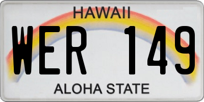 HI license plate WER149