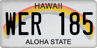 HI license plate WER185