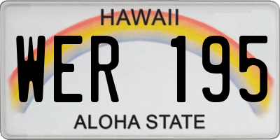 HI license plate WER195