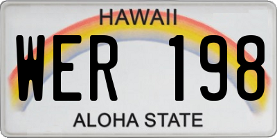 HI license plate WER198