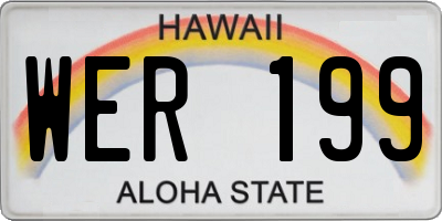 HI license plate WER199