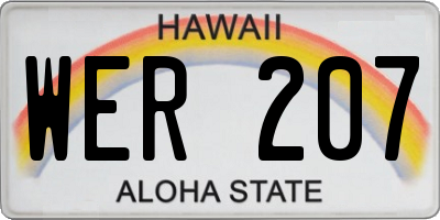 HI license plate WER207