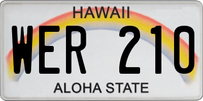 HI license plate WER210