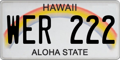 HI license plate WER222