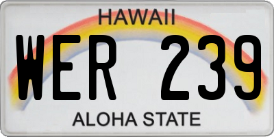 HI license plate WER239
