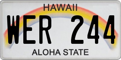 HI license plate WER244