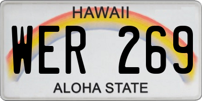 HI license plate WER269