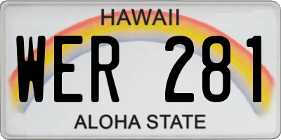 HI license plate WER281