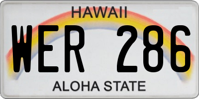 HI license plate WER286