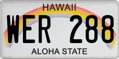 HI license plate WER288