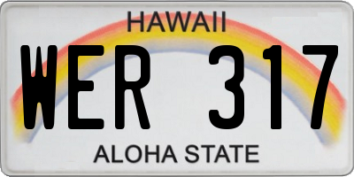 HI license plate WER317