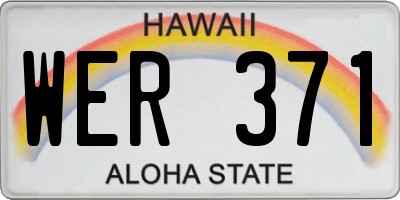 HI license plate WER371