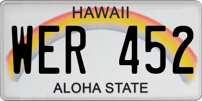 HI license plate WER452
