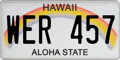 HI license plate WER457